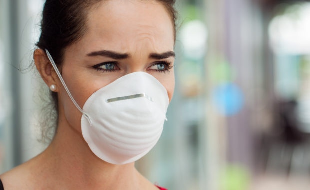 Woman with mask