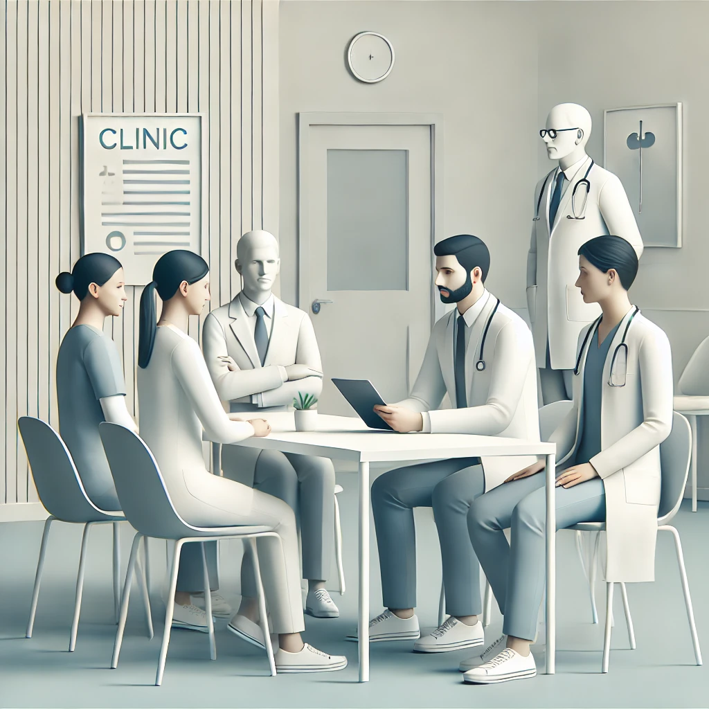 The modern care team is depicted with some members not yet fully at the table.